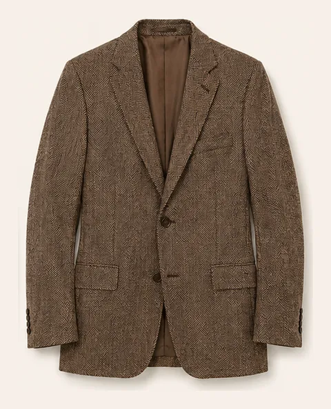 Brown herringbone blazer