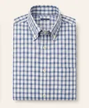 White and blue check shirt