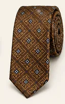 Brown and gold patterned tie