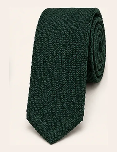 Forest green knit tie