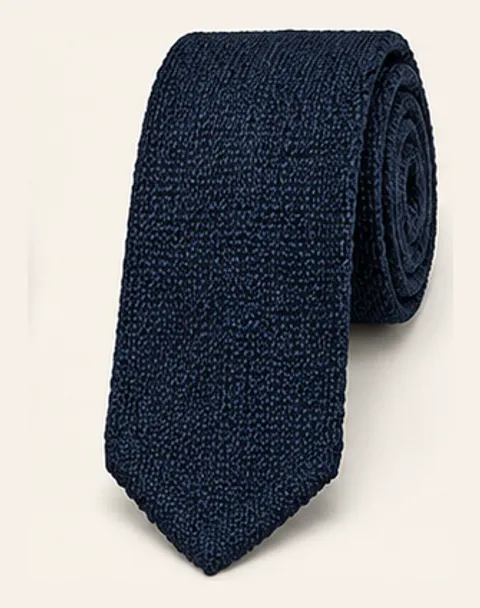 Navy knit tie