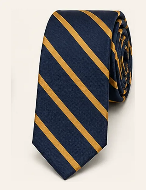 Navy and gold repp stripe tie