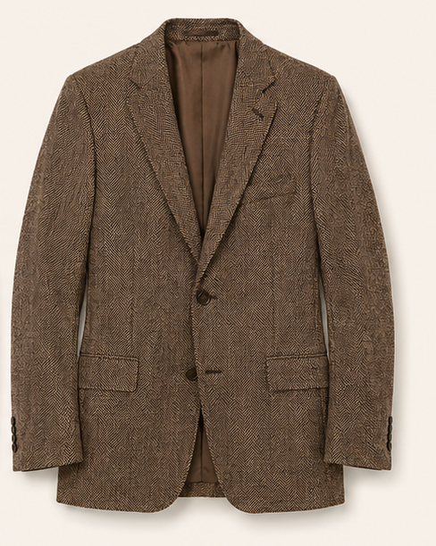Brown herringbone sport coat