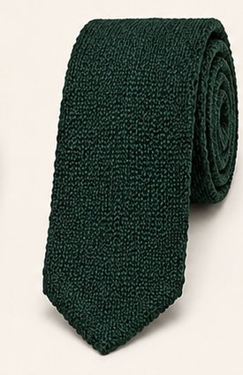 Forest green knit tie