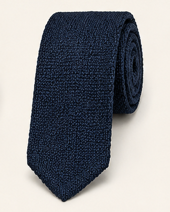 Navy knit tie