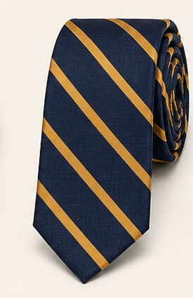 Navy and gold repp stripe tie